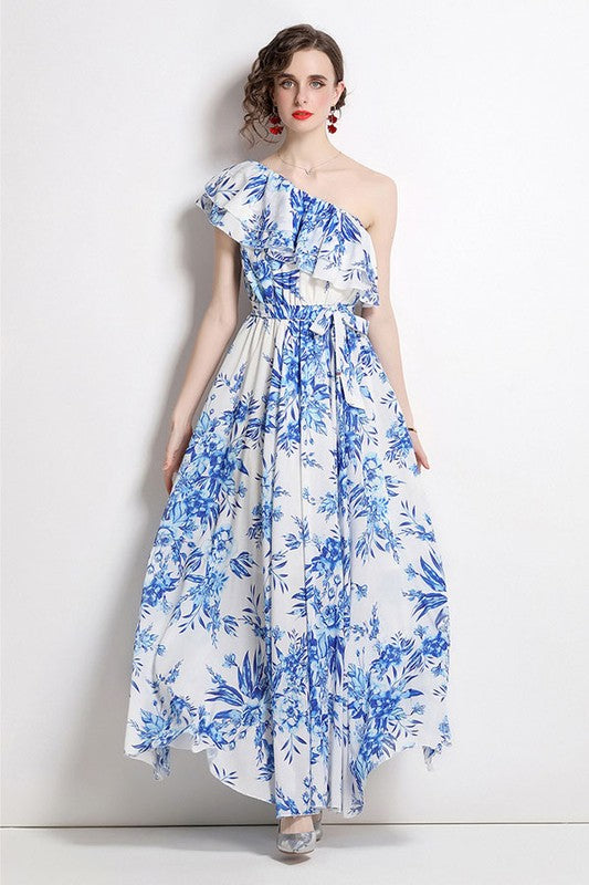 Daydream Dress in China Blue & White