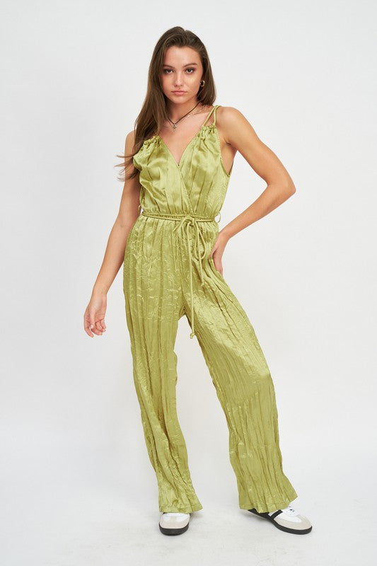 PLEATRED WIDE LEG JUMPSUIT