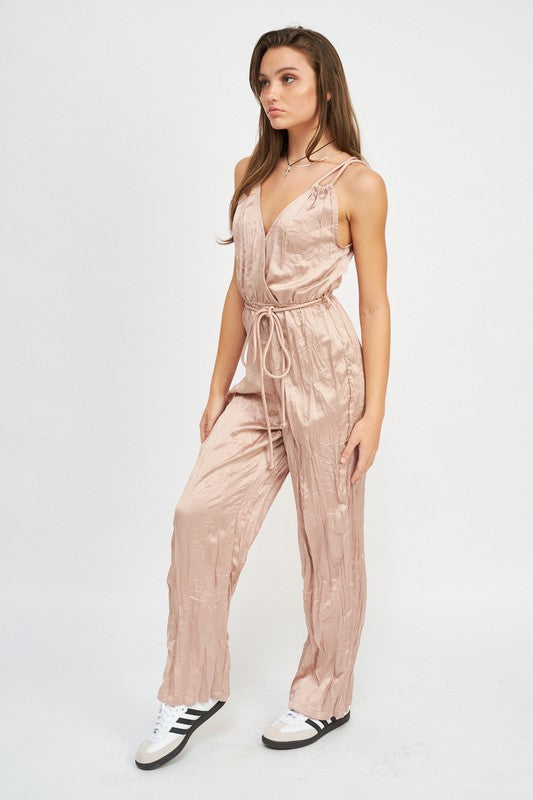 PLEATRED WIDE LEG JUMPSUIT