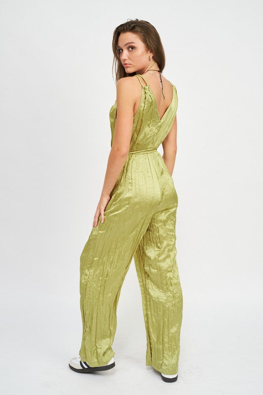 PLEATRED WIDE LEG JUMPSUIT