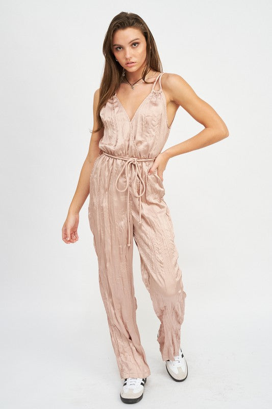 PLEATRED WIDE LEG JUMPSUIT