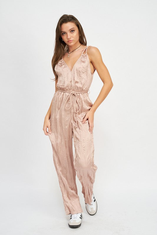 PLEATRED WIDE LEG JUMPSUIT