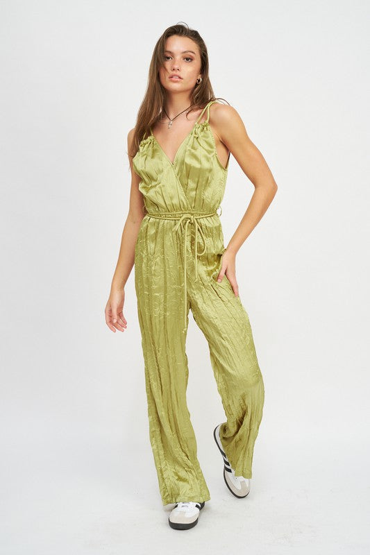 PLEATRED WIDE LEG JUMPSUIT