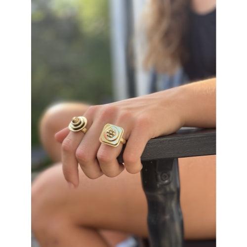 Domed Adjustable Brass Ring